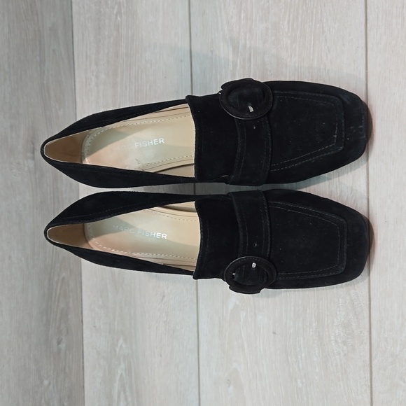 Marc Fisher Women Garlan Leather Square Toe Heels Sandals shoes sz 8.5M - Picture 3 of 12